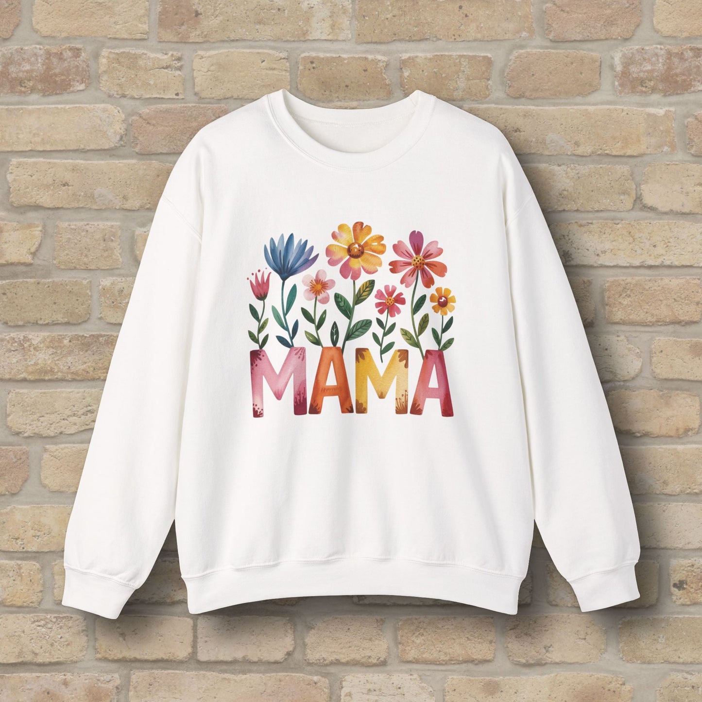 Graphic & Text Wildflower Mama Sweatshirt - Vibrant Styles