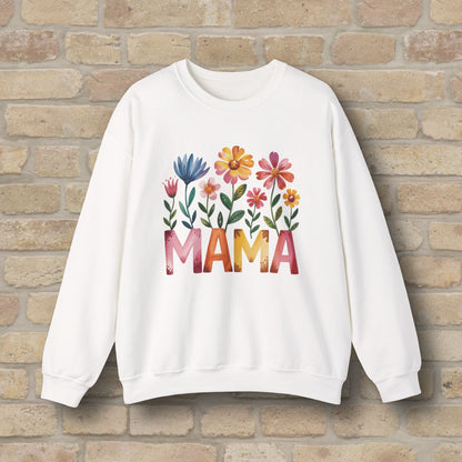 Graphic & Text Wildflower Mama Sweatshirt - Vibrant Styles