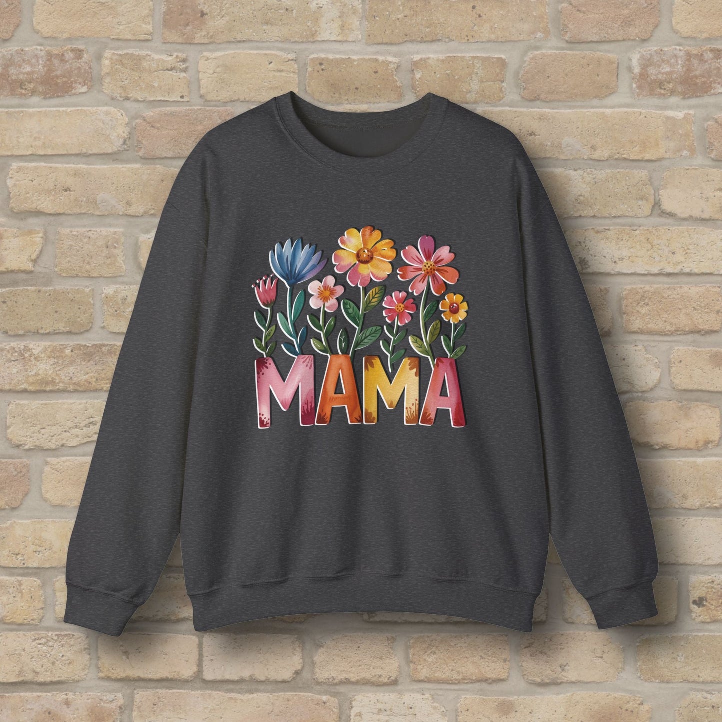 Graphic & Text Wildflower Mama Sweatshirt - Vibrant Styles